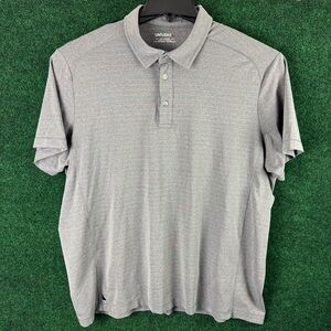 Untuckit Men’s 2XL Polo Shirt Gray Striped Performance Stretch Modern City